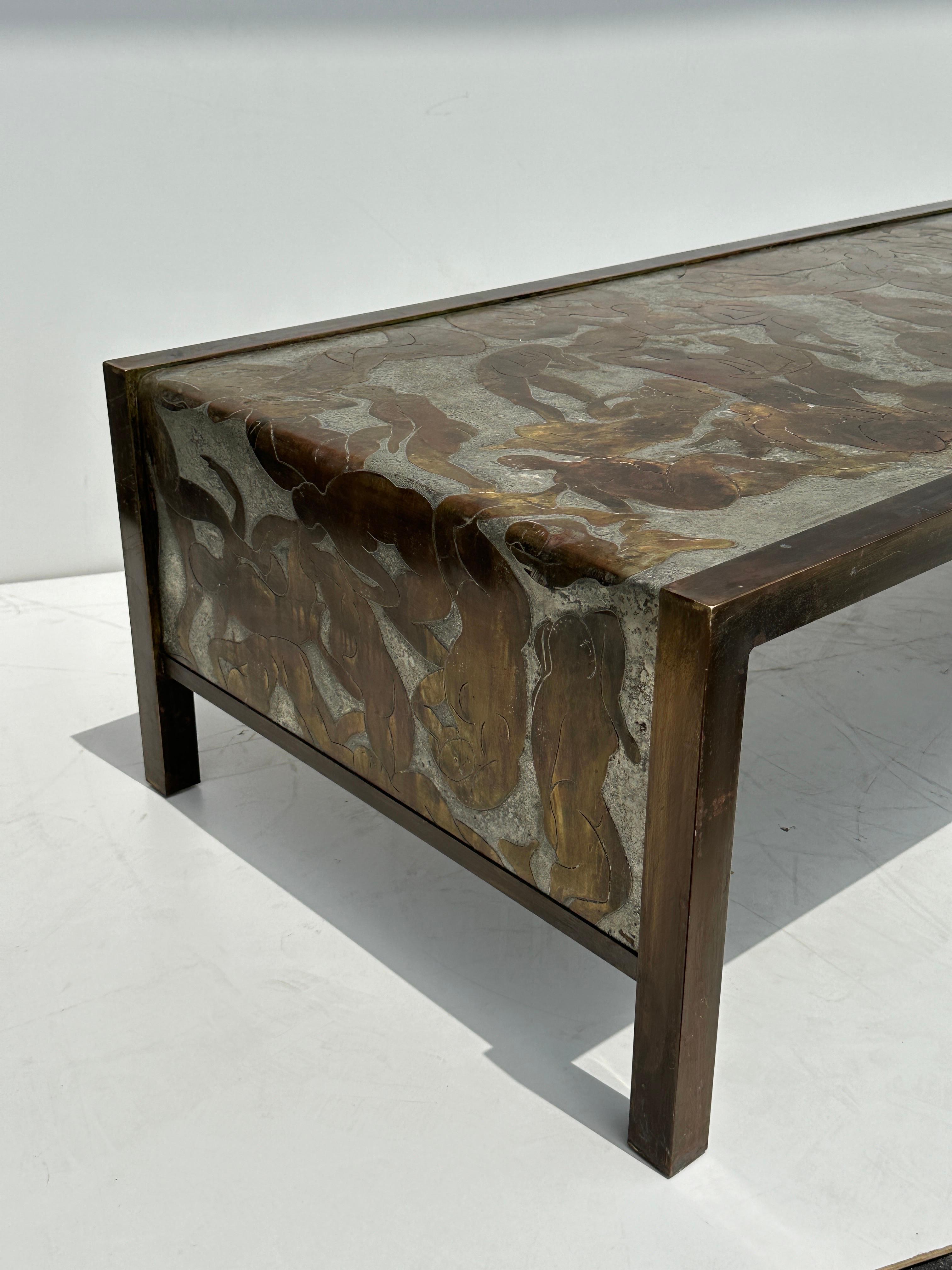 “Bathers” Coffee Table by Philip & Kelvin LaVerne For Sale 7