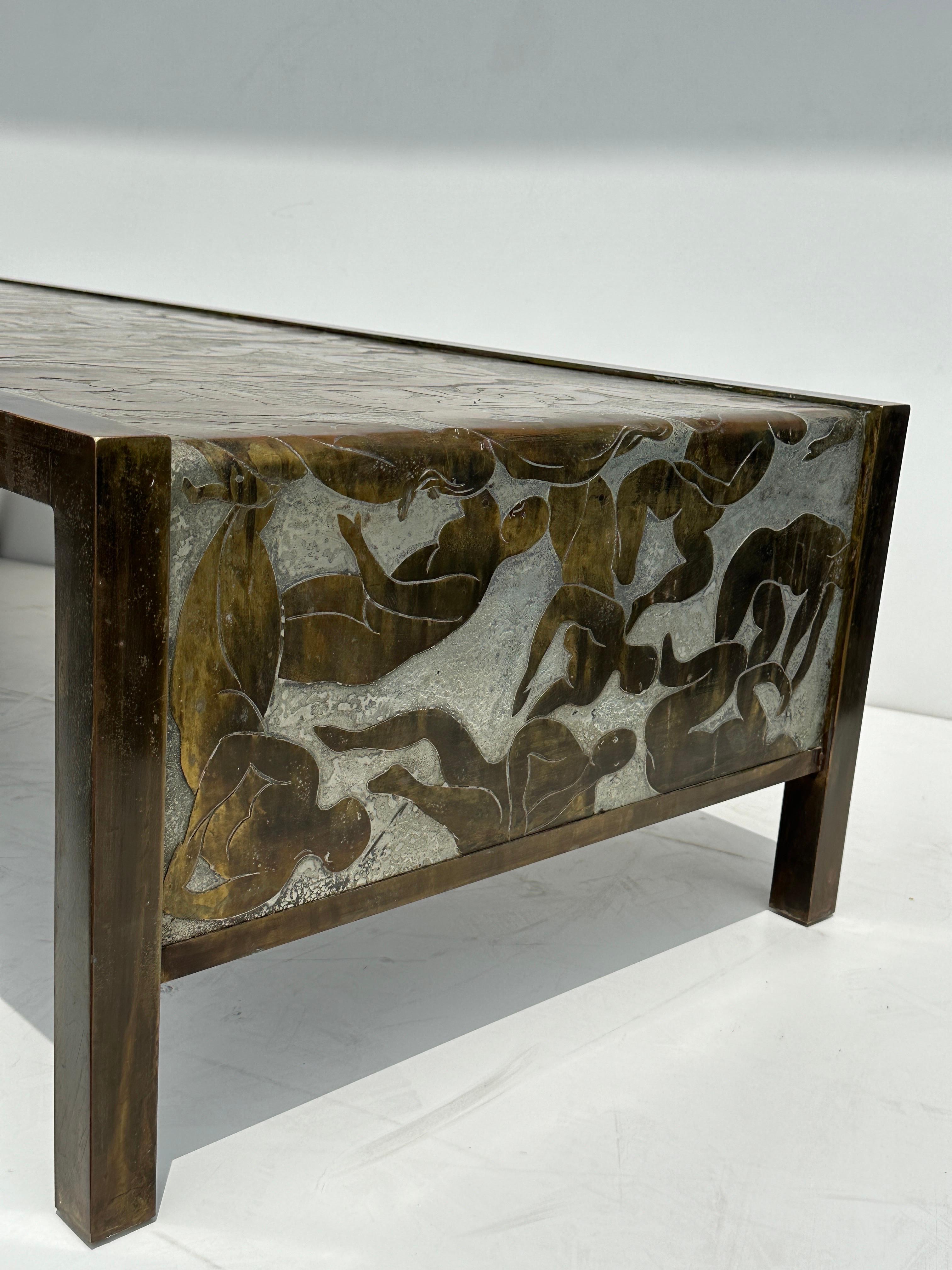 “Bathers” Coffee Table by Philip & Kelvin LaVerne For Sale 8