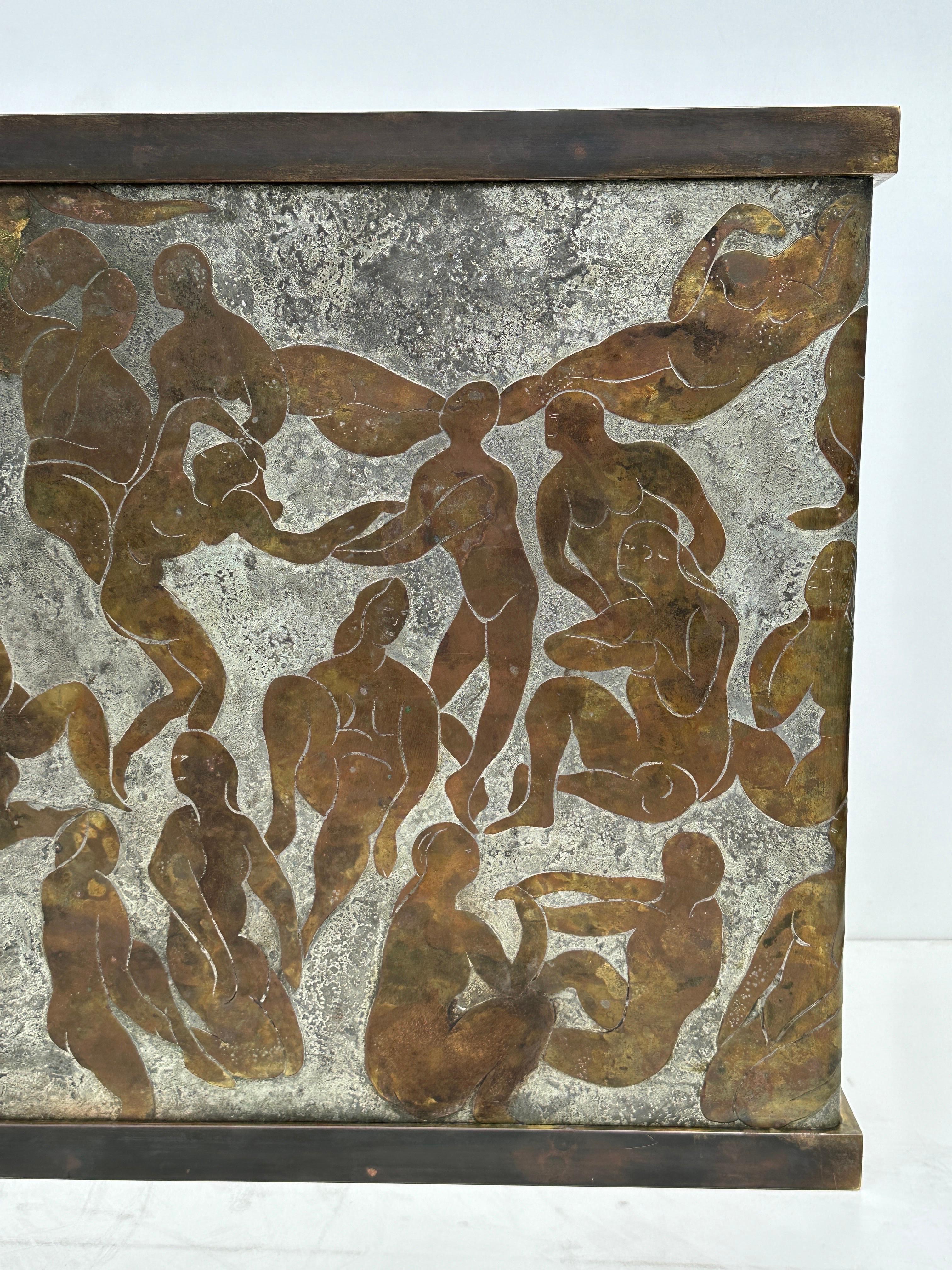 “Bathers” Coffee Table by Philip & Kelvin LaVerne In Good Condition For Sale In North Hollywood, CA