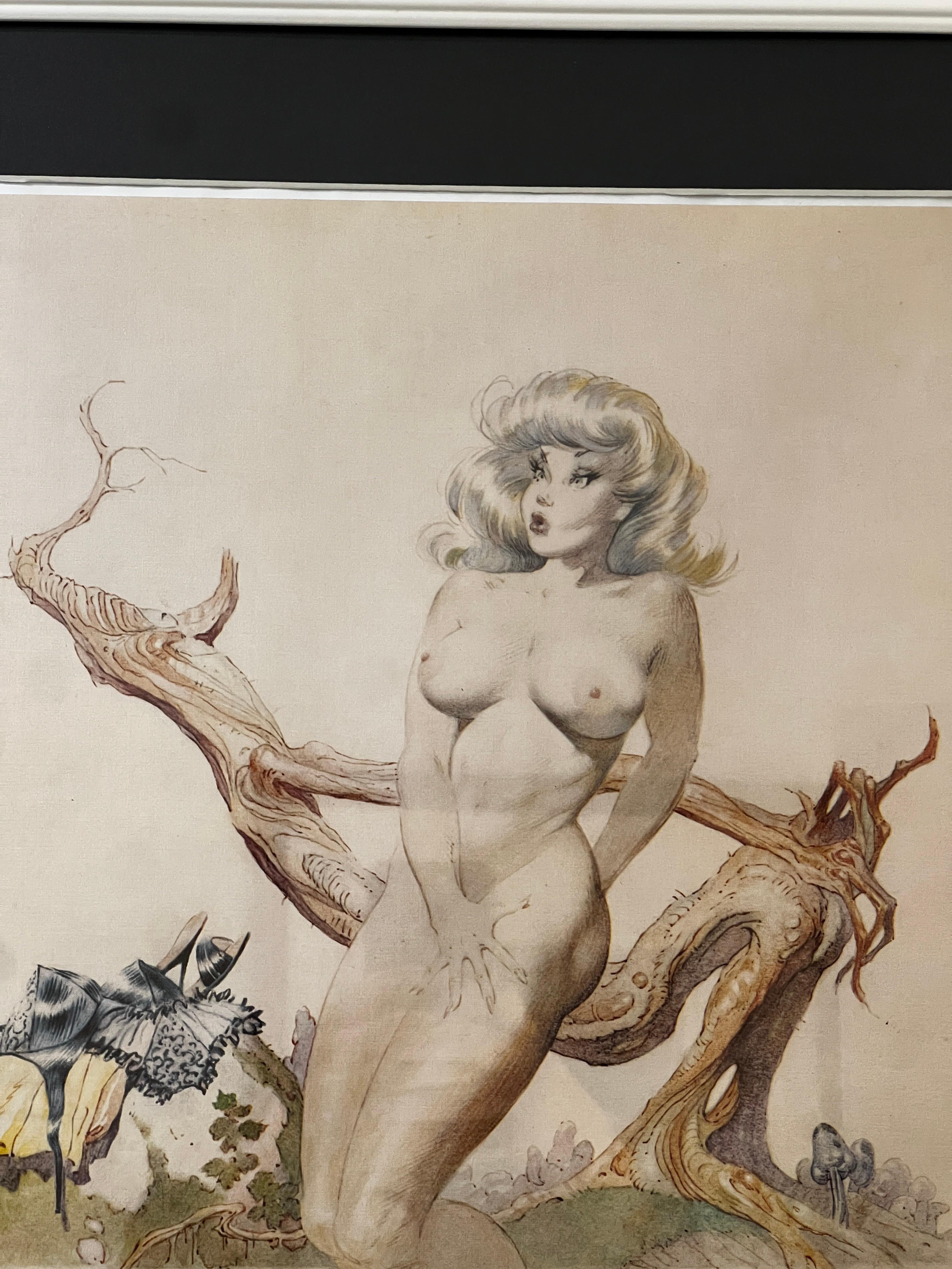 Bathing Girl Print by Frank Frazetta (Vintage) In Good Condition For Sale In West Hollywood, CA