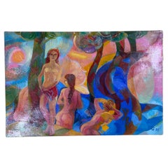 Bathing Ladies Was With Blue Horse / Acrylic On Canvas