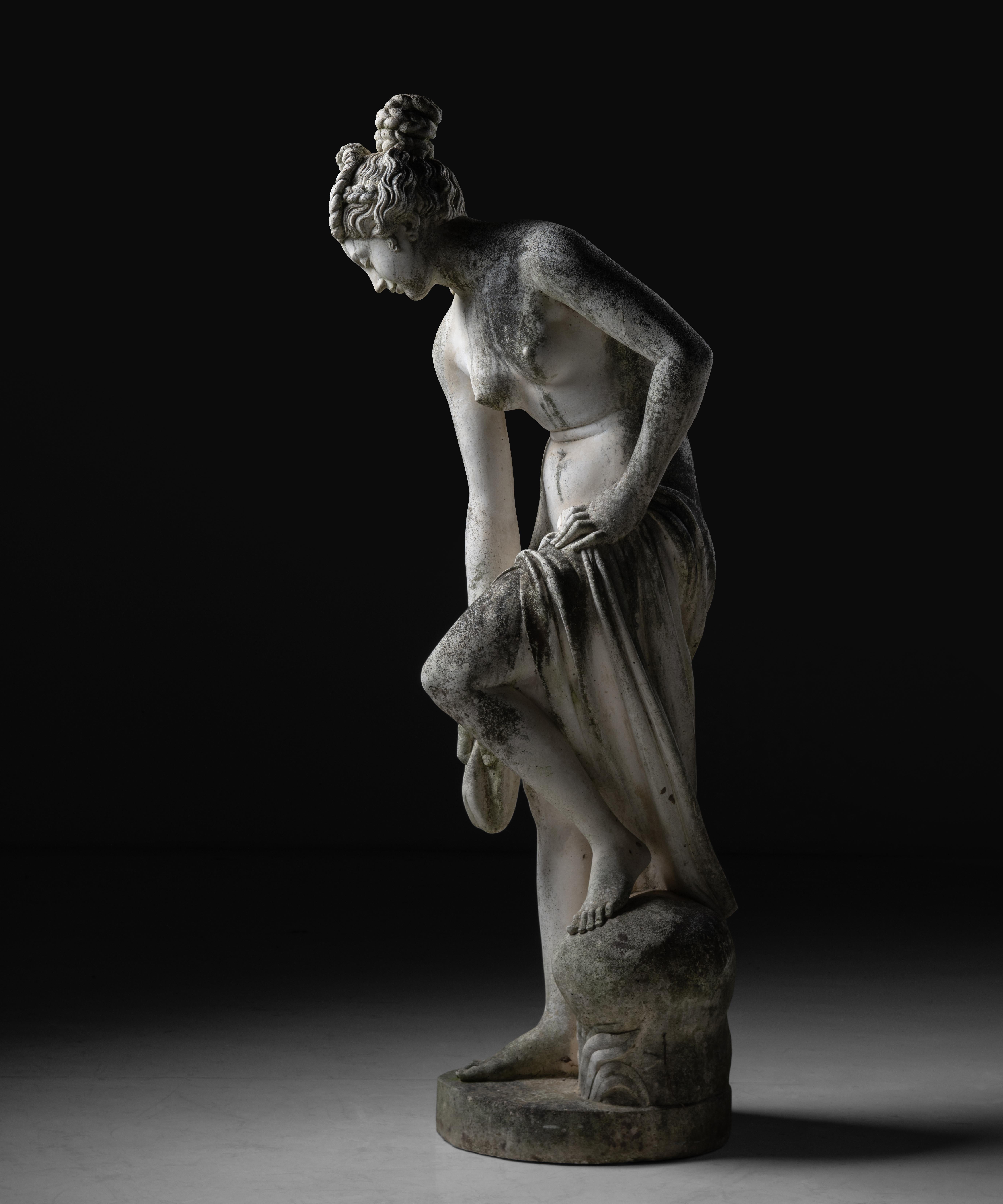 English Statue of Venus Bathing, England circa 1950