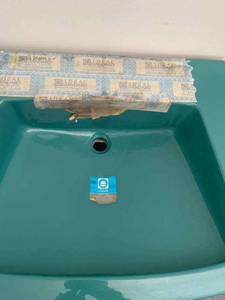 Bathroom Fixtures by Gio Ponti for Ideal Standard, 1950s, Color, Cliff Green In Excellent Condition In Montelabbate, PU