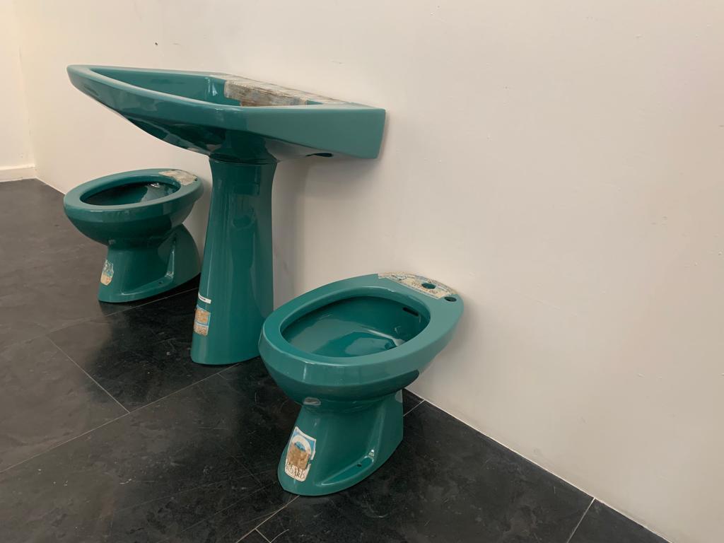 Mid-20th Century Bathroom Fixtures by Gio Ponti for Ideal Standard, 1950s, Color, Cliff Green