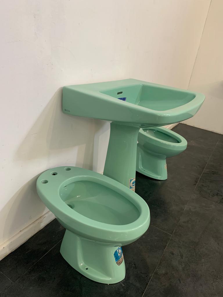 Bathroom Fixtures by Gio Ponti for Ideal Standard, 1950s, sea green colour 1