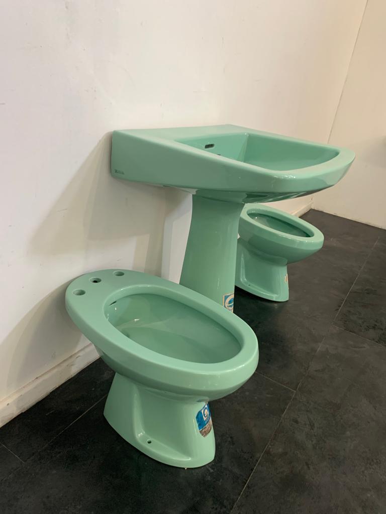 Bathroom Fixtures by Gio Ponti for Ideal Standard, 1950s, sea green colour 2