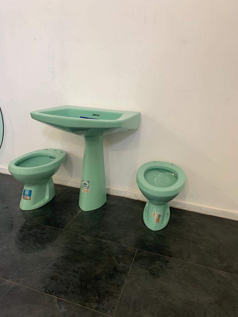 Bathroom Fixtures by Gio Ponti for Ideal Standard, 1950s, sea green colour 3