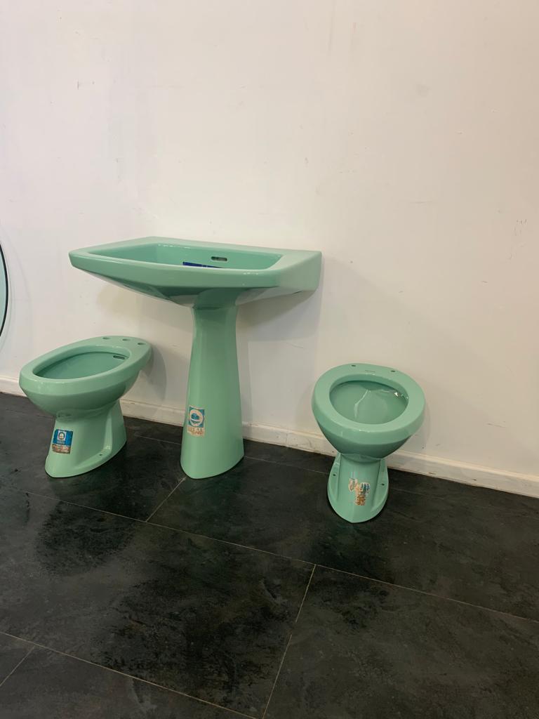 Bathroom Fixtures by Gio Ponti for Ideal Standard, 1950s, sea green colour 4