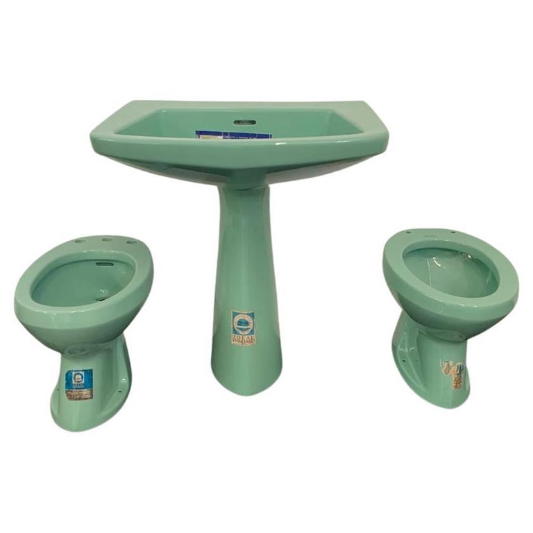 Bathroom Fixtures by Gio Ponti for Ideal Standard, 1950s, sea green colour  at 1stDibs | american standard toilet colors in 1960s, 1950s bathroom  decor, gio ponti ideal standard