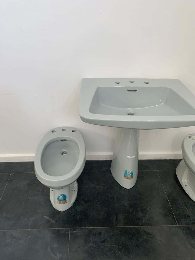 Apparecchi da bagno di Gio Ponti per Ideal Standard, anni '50, colore grigio platino 1