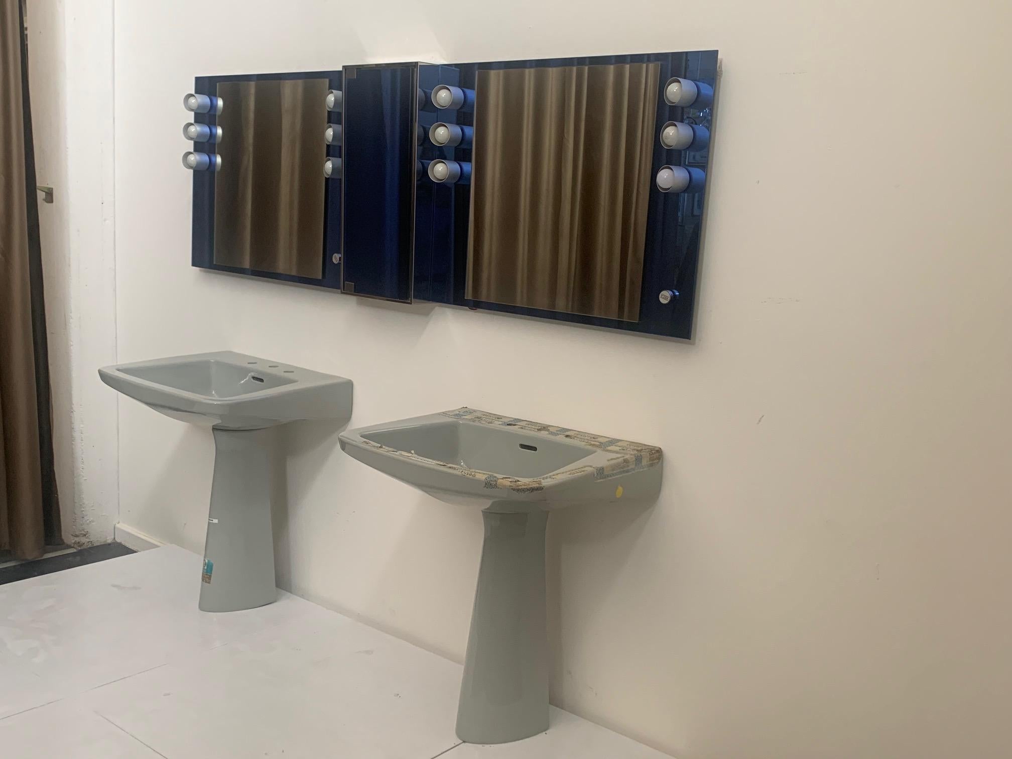 Apparecchi da bagno di Gio Ponti per Ideal Standard, anni '50, colore grigio platino 3
