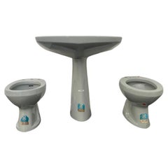 Bathroom Fixtures by Gio Ponti for Ideal Standard, 1950s, platinum gray colour