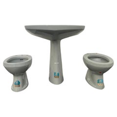 Apparecchi da bagno di Gio Ponti per Ideal Standard, anni '50, colore grigio platino