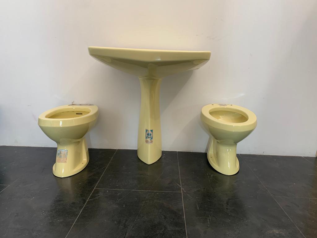 Bathroom Fixtures by Gio Ponti for Ideal Standard, 1950s, Yellow Color 1