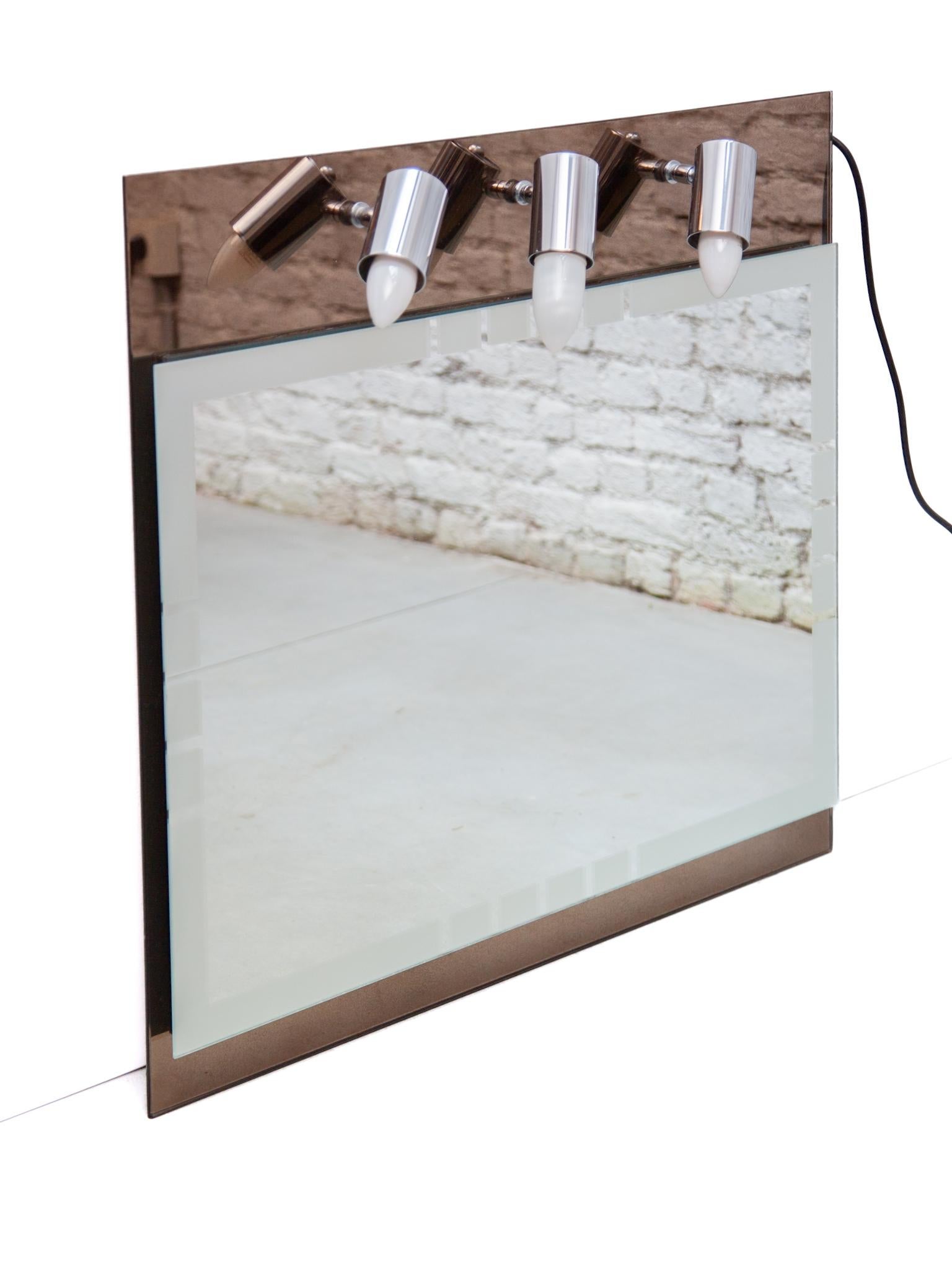 Late 20th Century Bathroom Illuminated  Mirror from Isa, Italy, 1970s For Sale