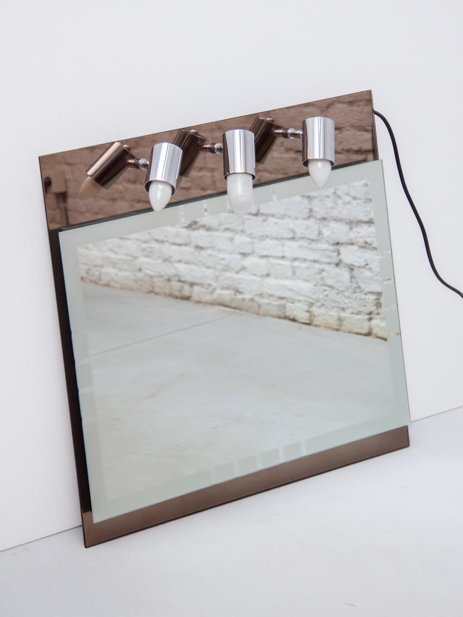 Beleuchtetes Badezimmer  Spiegel aus Isa, Italien, 1970er Jahre im Angebot 1