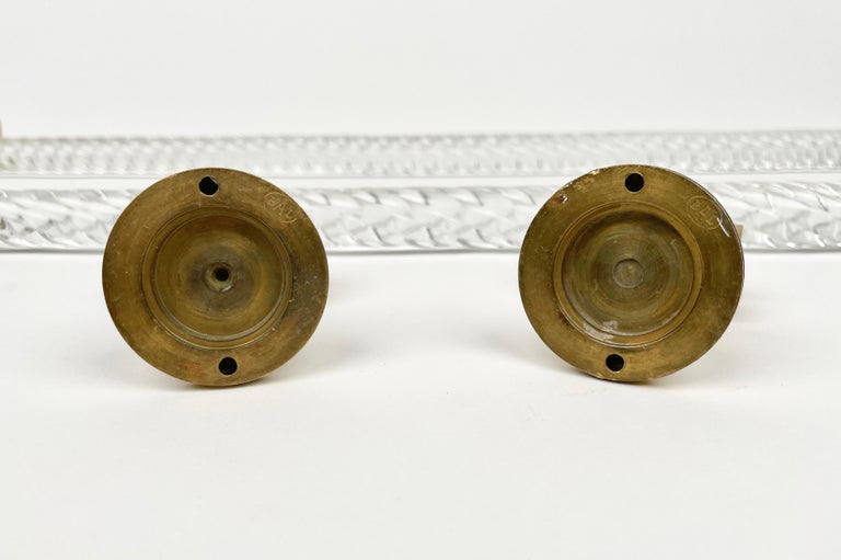 Bathroom Set of Murano Glass and Brass Towel Holder, Italy, 1950s For