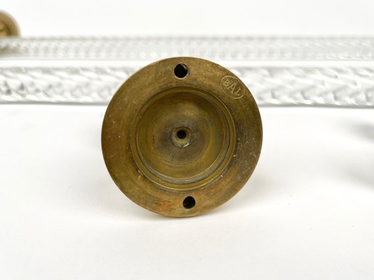 Bathroom Set of Murano Glass and Brass Towel Holder, Italy, 1950s For