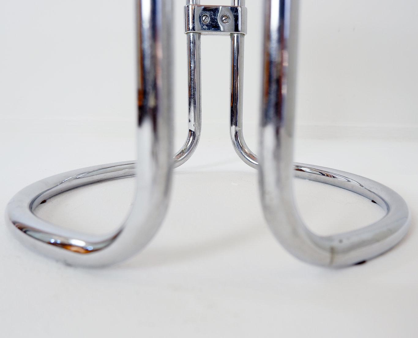 Bathroom Stool by Keuco tubular chrome & powder pink Plastic, 1980s For Sale 3