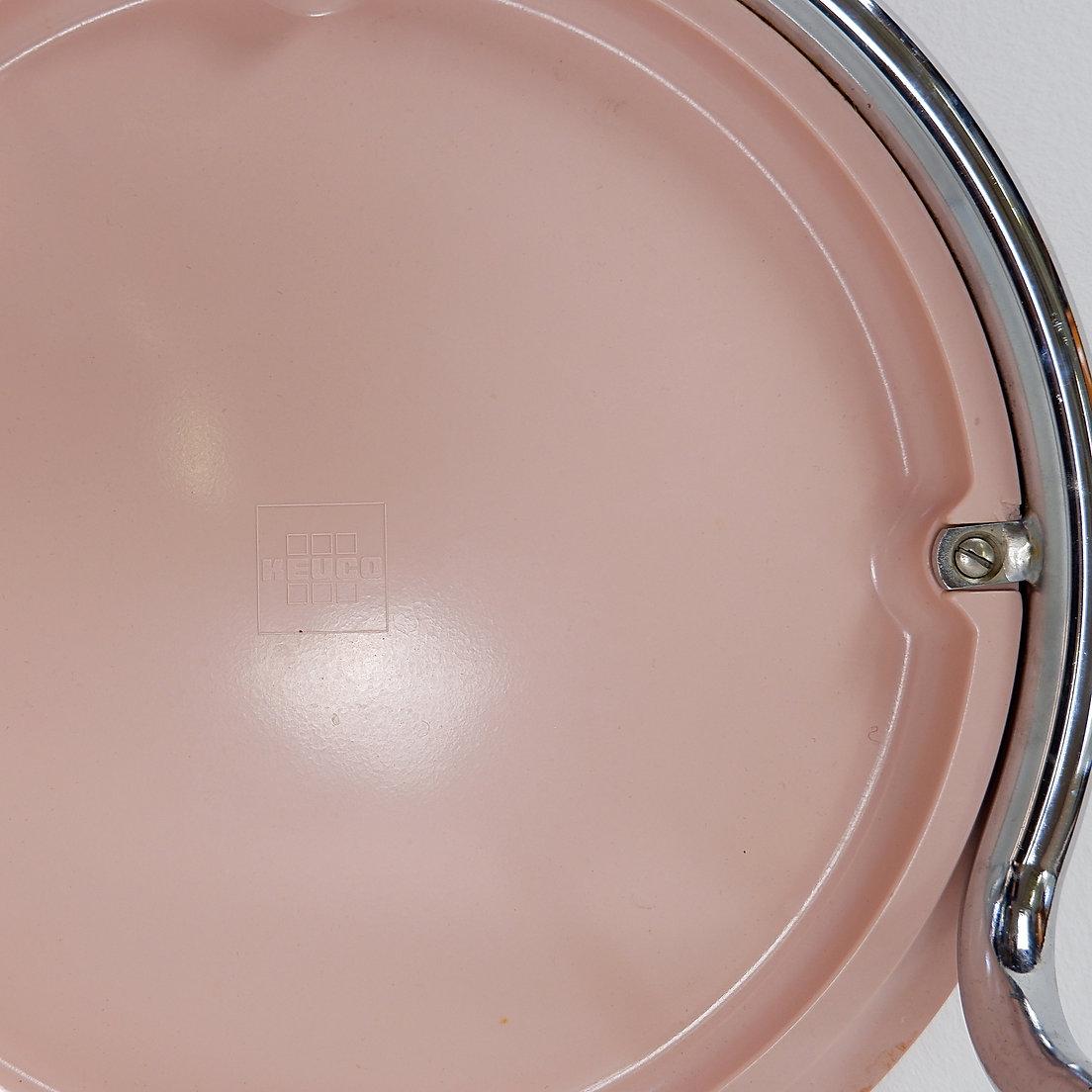 Bathroom Stool by Keuco tubular chrome & powder pink Plastic, 1980s For Sale 5