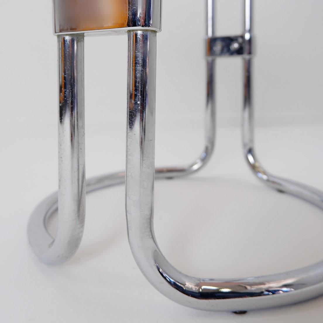 Bathroom Stool by Keuco tubular chrome & powder pink Plastic, 1980s In Good Condition For Sale In Linkebeek, BE