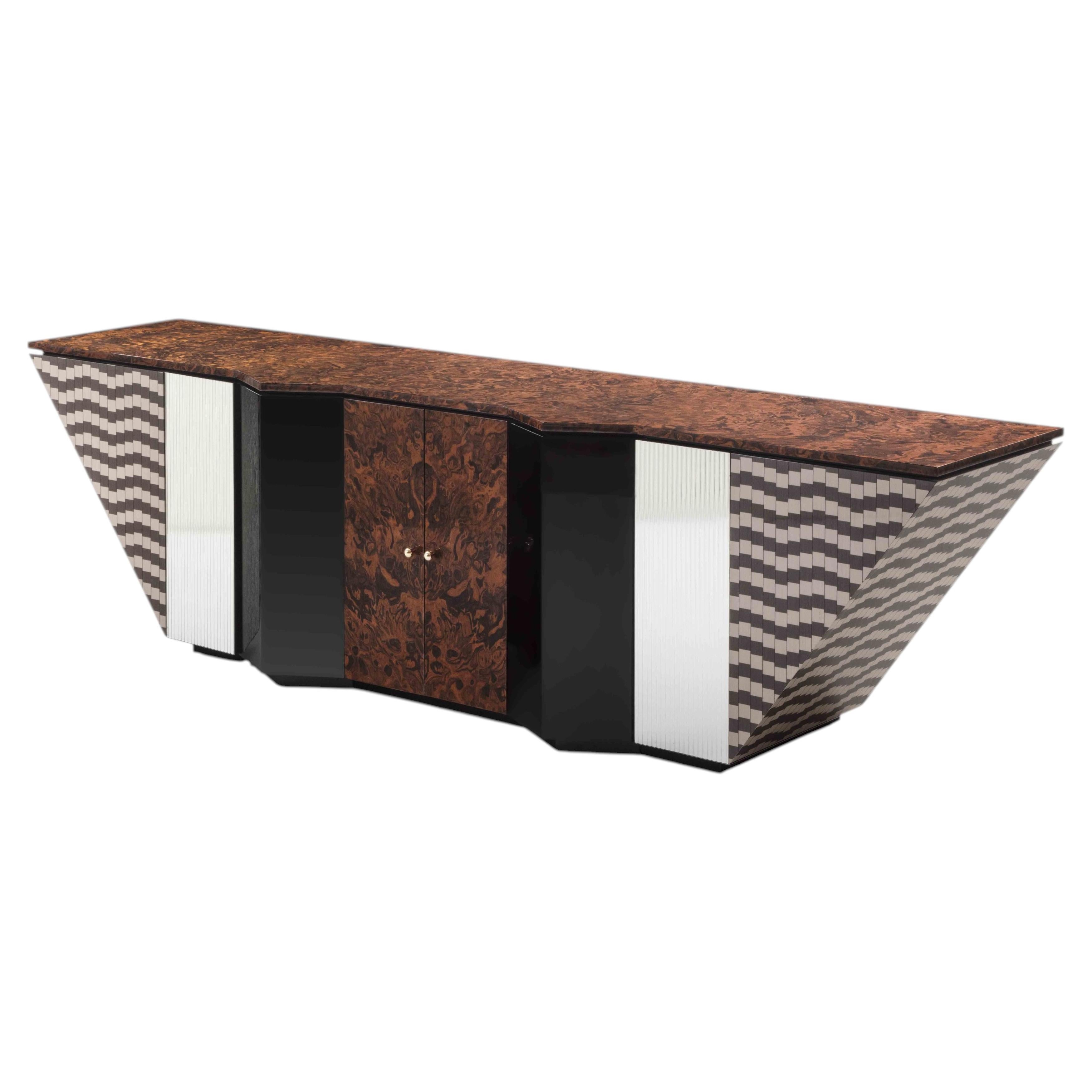 Bathroom vanity in wood and mirror - MATTEO by Maria Vittoria Paggini For Sale