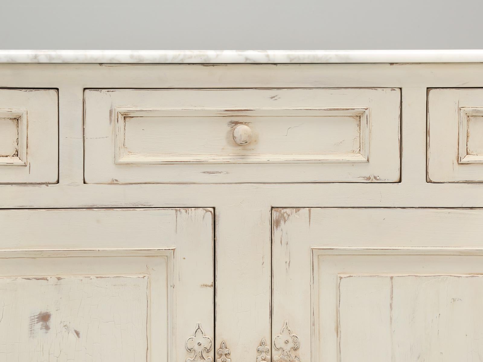 Bathroom Vanity Ready for a Sink to be Installed, with Calcutta d' Oro Marble 2