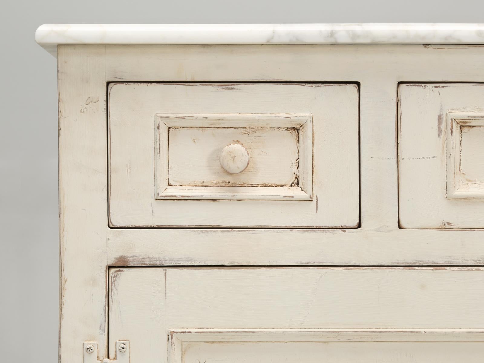 Bathroom Vanity Ready for a Sink to be Installed, with Calcutta d' Oro Marble 3