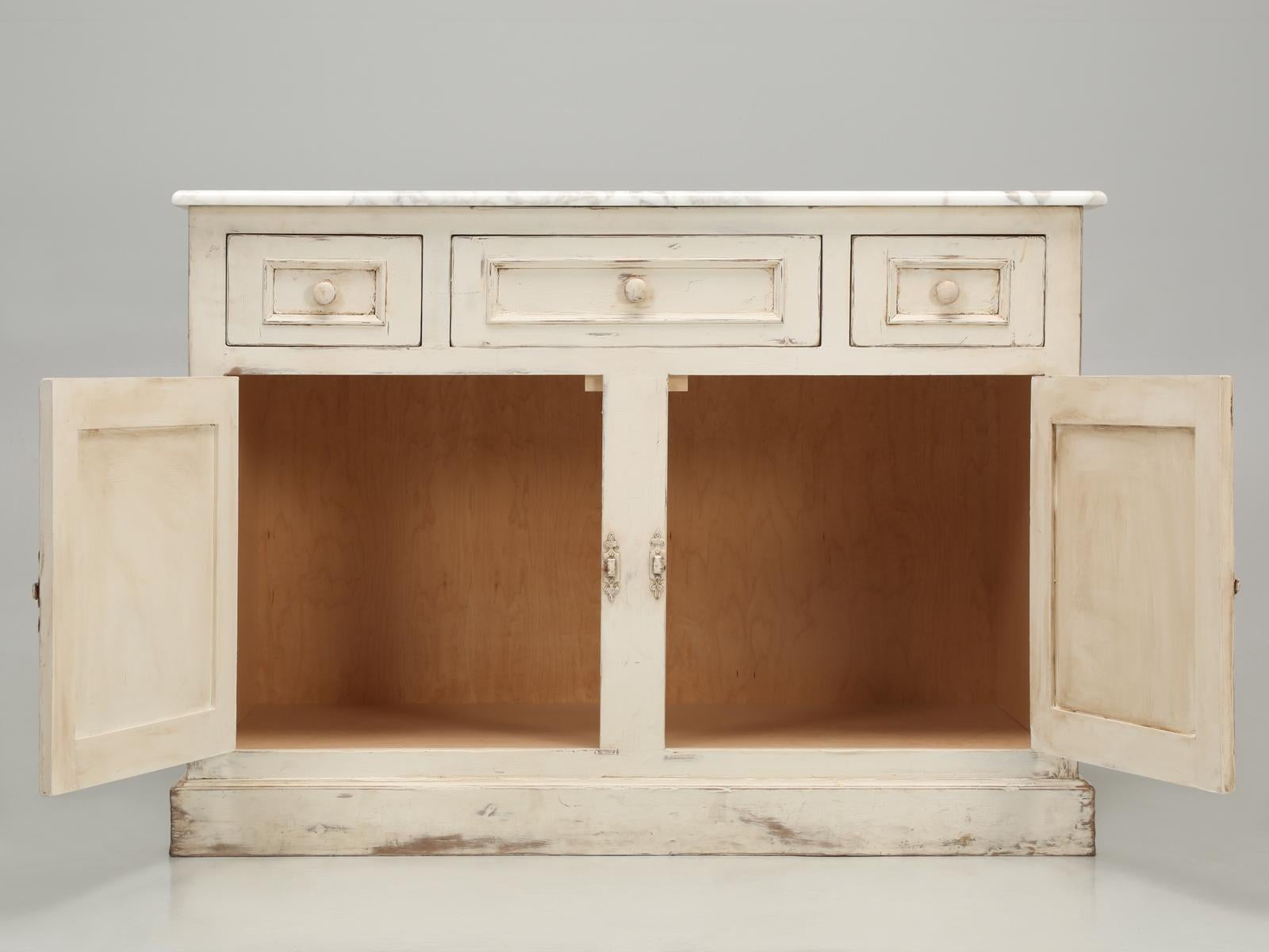 Bathroom Vanity Ready for a Sink to be Installed, with Calcutta d' Oro Marble 12