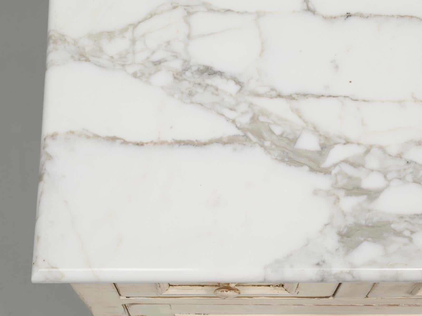 Late 20th Century Bathroom Vanity Ready for a Sink to be Installed, with Calcutta d' Oro Marble