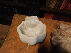 bathtub, sink, stoup in white Carrara marble shell-shaped, Italy