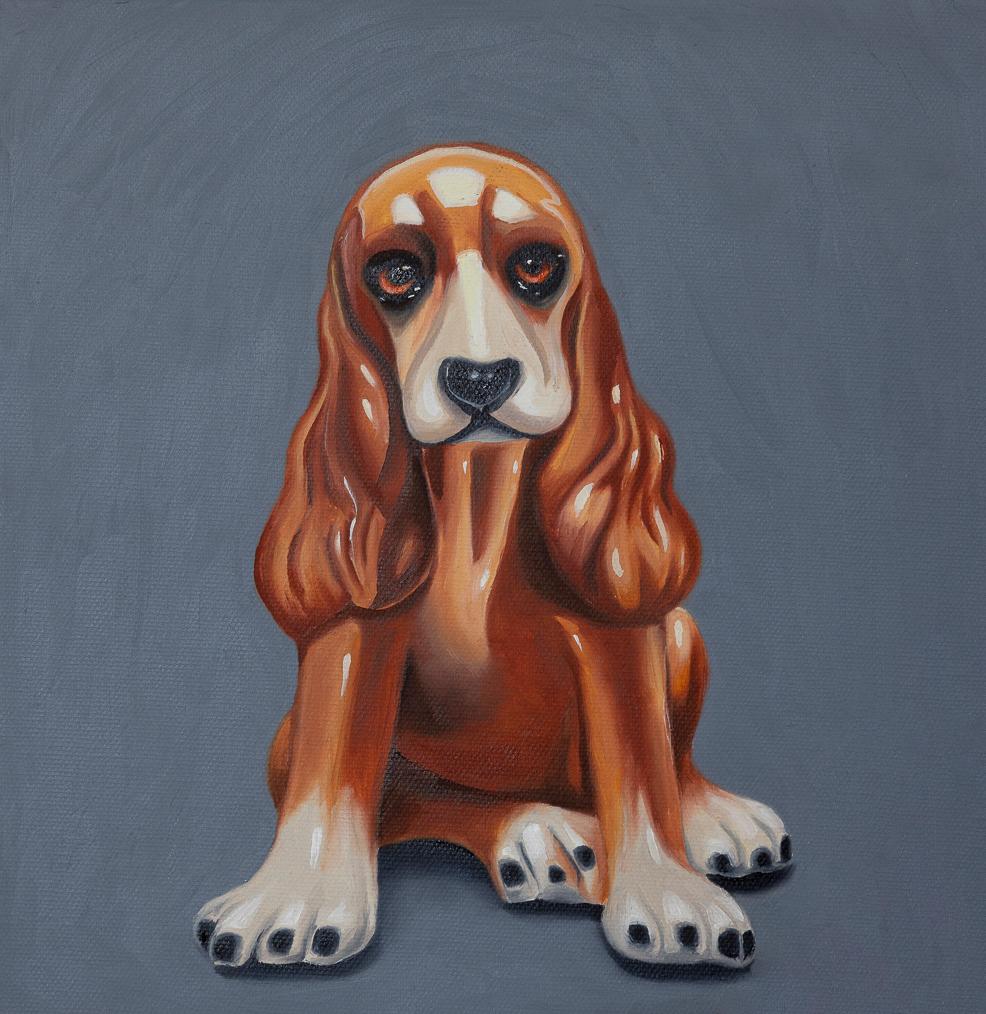 Figurative Painting di Batia Malka - Liquid Cocker Spaniel Figurative Oil Painting, Expressive Palette, 18x25 cm, New