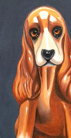 Liquid Cocker Spaniel II Figurative Painting, Expressive Palette, 25X25 cm, New