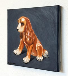 Liquid Spaniel triptych Figurative Painting, Expressive Palette, 25X75 cm, New