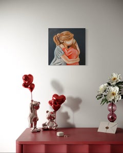 Die Liebe Figurative Malerei, Expressive Palette, 30X30 cm, Neu