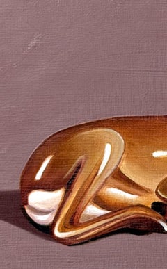 Junger Hirsch Figurative Malerei, Expressive Palette, 20X30 cm, Neu