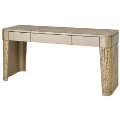 Batiful bureau de coiffeuse Toeletta laqué, pieds extérieurs en mosaïque écaillée