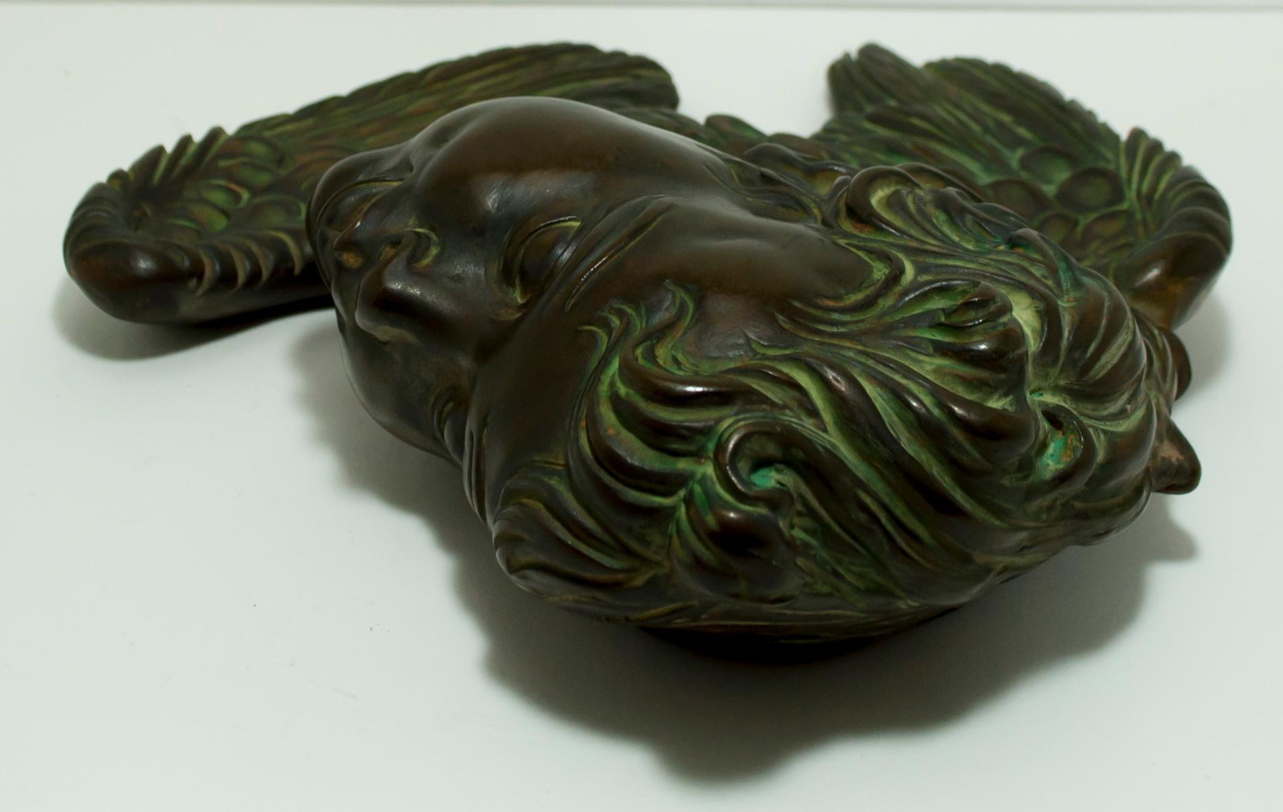 Batignani Firenze Mid-Century Italian Hand Painted Bronzed Ceramic Cherubs, 50s 9