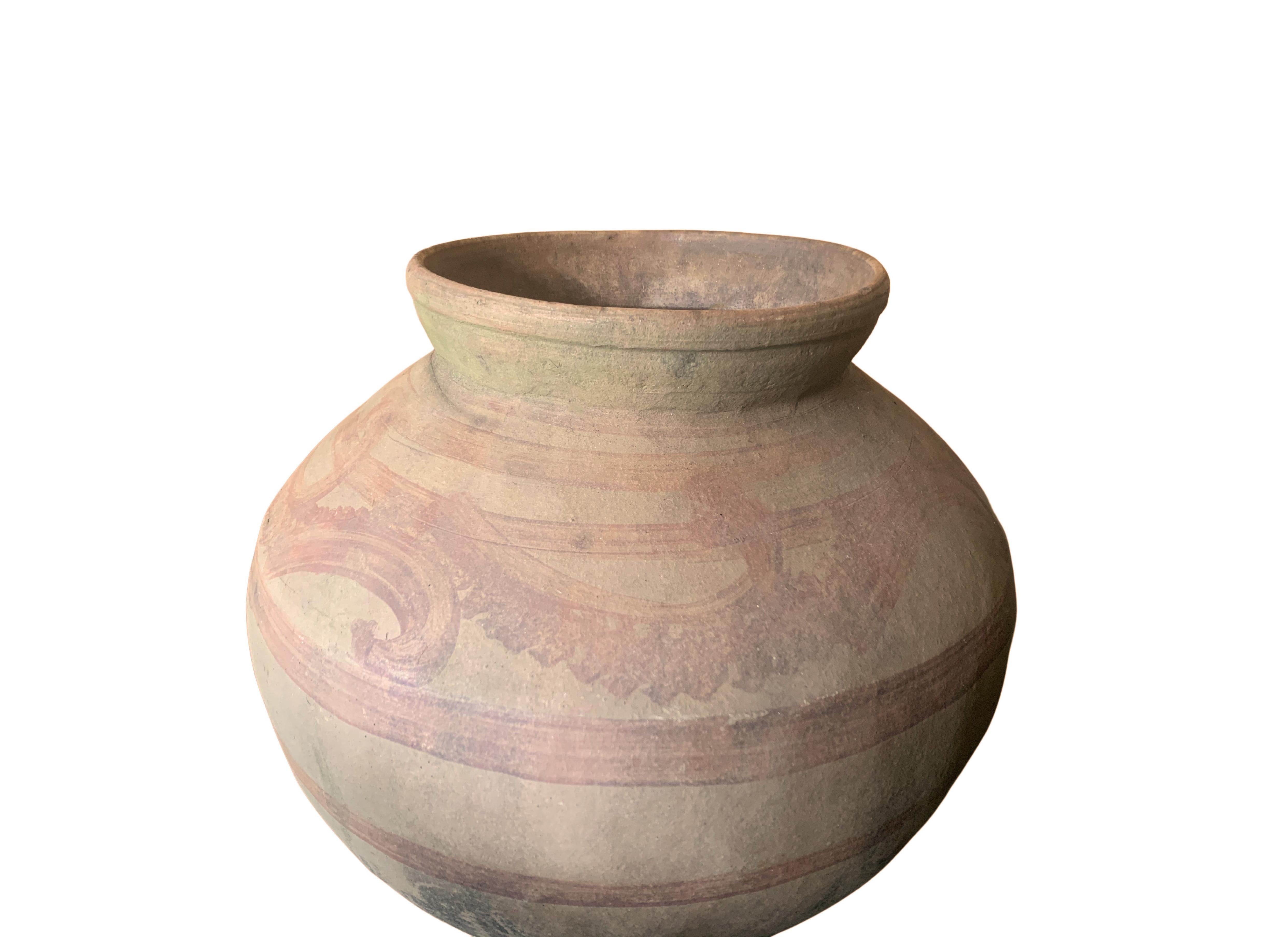 Tribal Batik Dye Terracotta Jar from Java, Indonesia c. 1900 For Sale