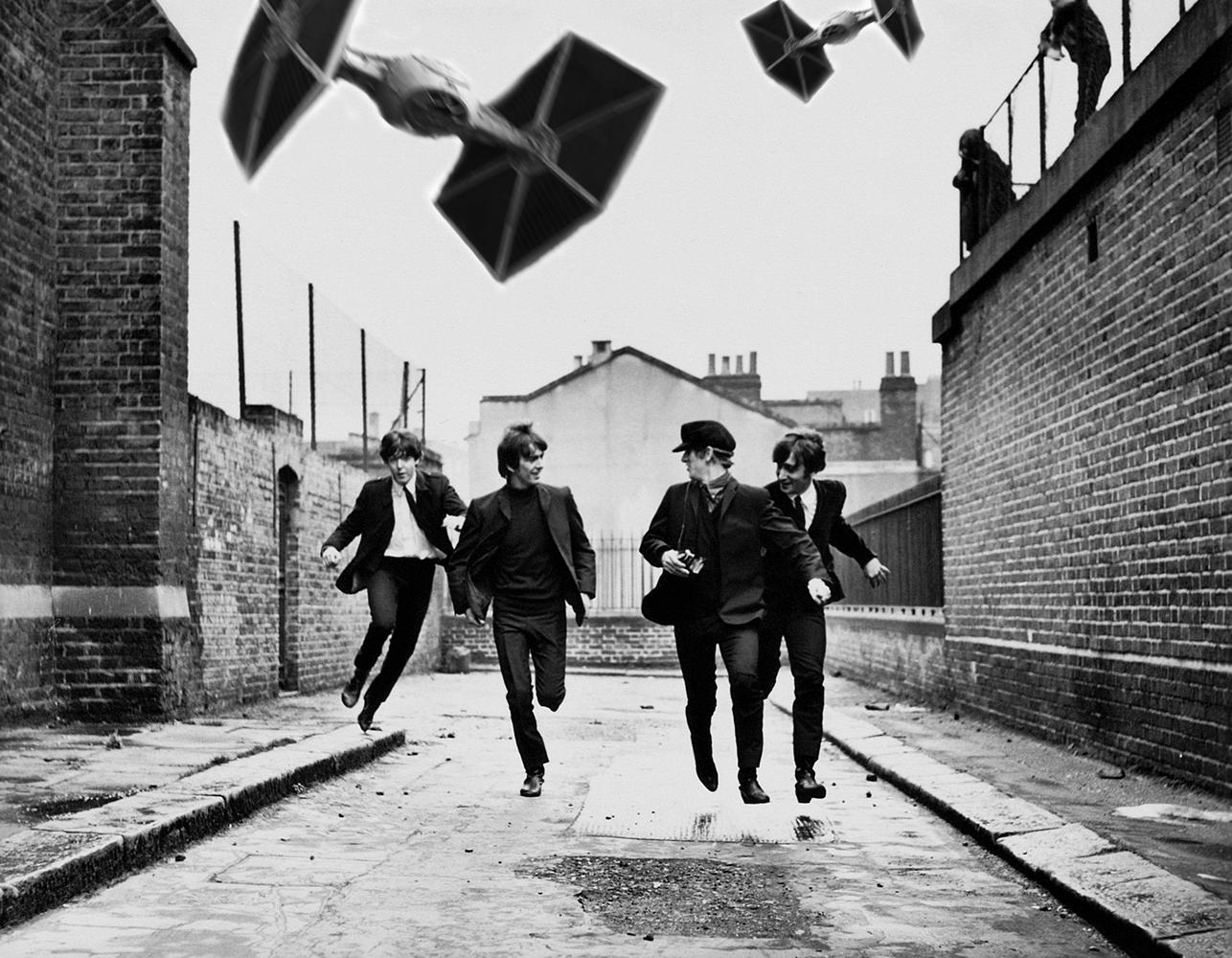 TIE Fighter Beatles grande oversize Pop Art Print firmato in edizione limitata