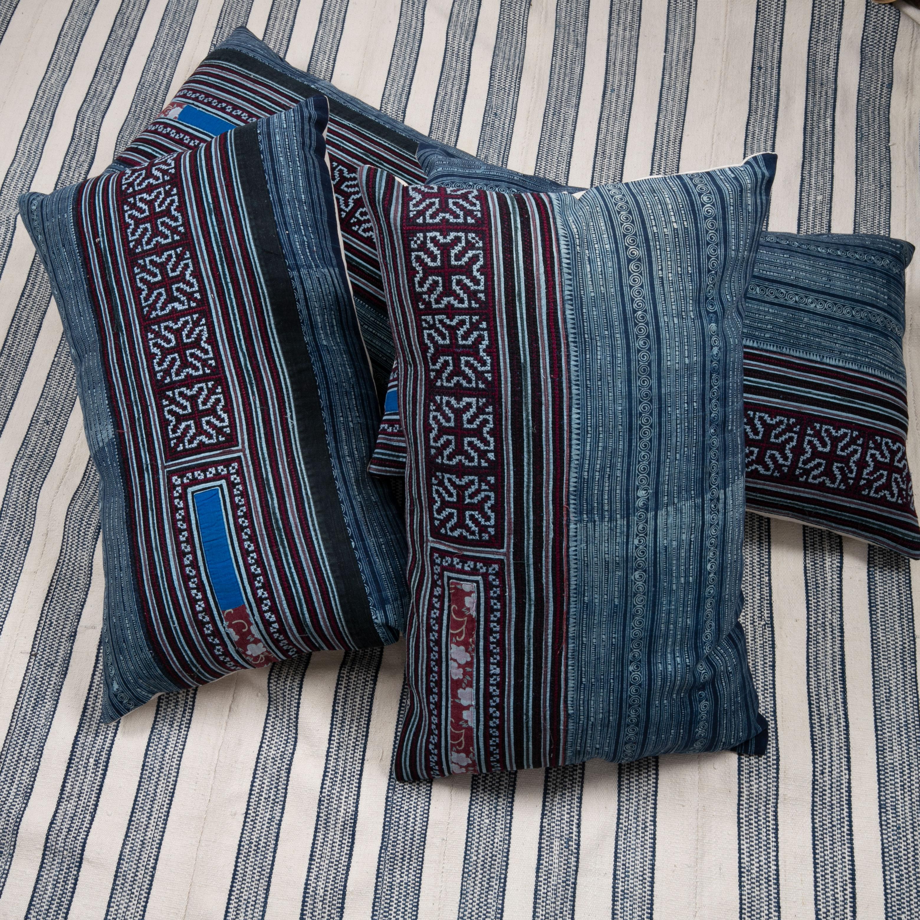 Cotton Batik Pillow Cases / Cushions Made from a Hmong Hill Tribe Batik Textile