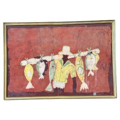 Batik Print on Silk, „The Fisher“