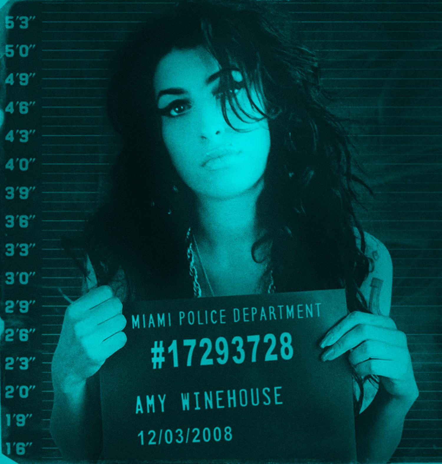 BATIK Portrait Print - Amy Winehouse Turquoise  