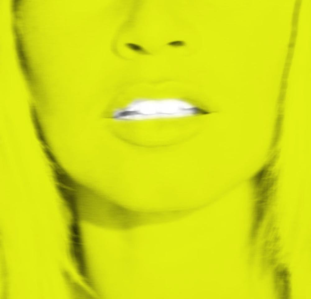 BATIK Figurative Print - Atomic Yellow - Signed limited edition Pop Art - Brigitte Bardot