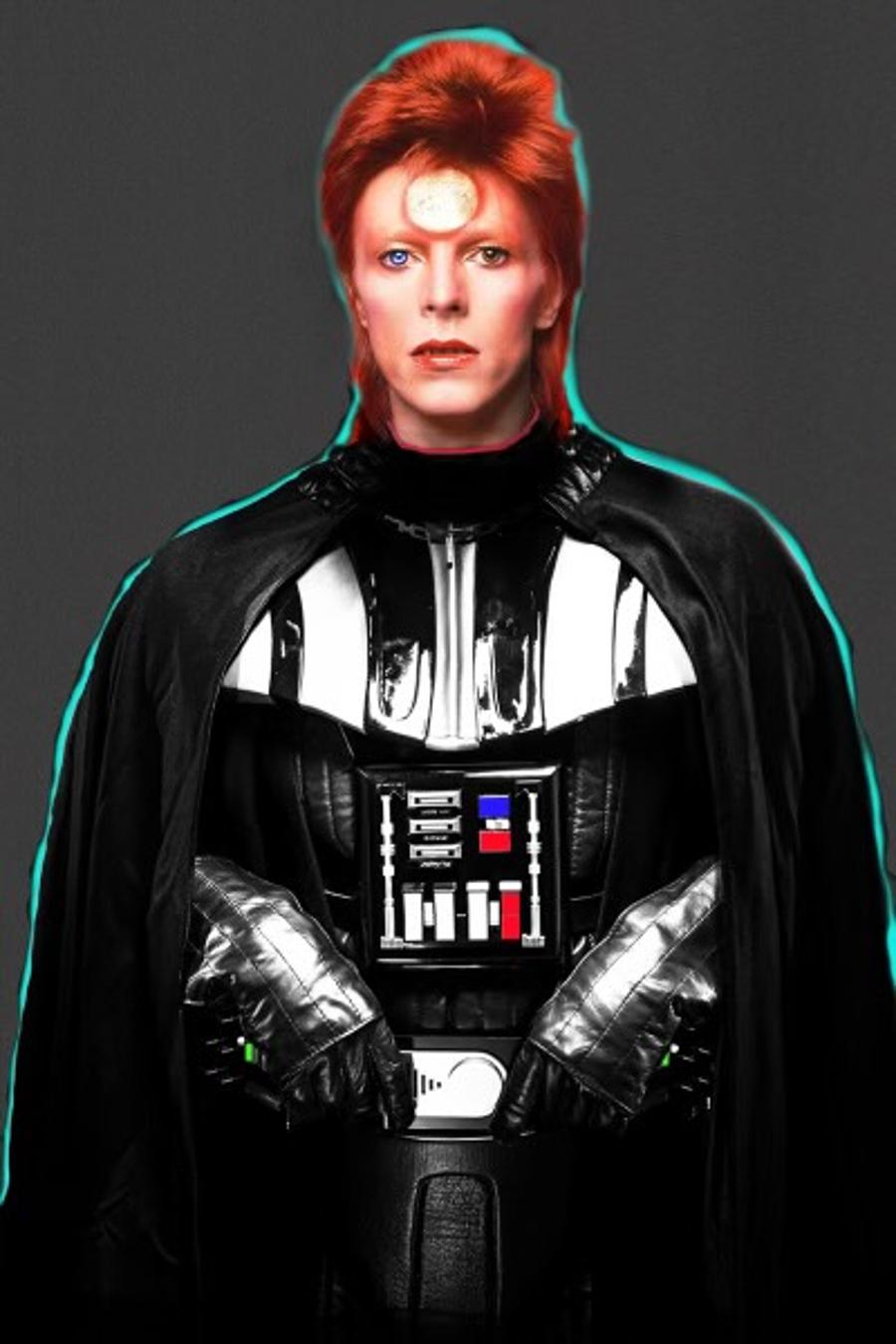 BATIK Portrait Print - Darth Bowie  - Oversize limited edition - Pop Art -  Darth Vader David Bowie