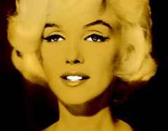Gold Marilyn  - Pop-Art in Übergröße, signiert, limitierte Auflage – Marilyn Monroe