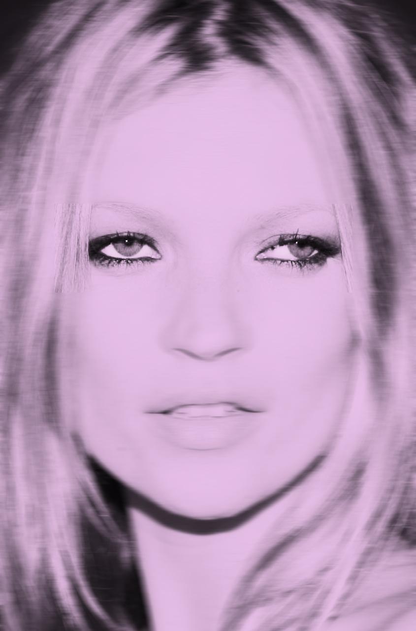 Portrait Print de BATIK - «It's In The Eyes Lilac» - Lámina de arte pop de Kate Moss