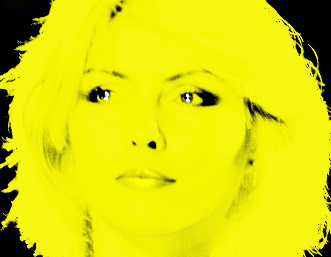 Portrait Print BATIK - Blondie citron signée édition limitée
