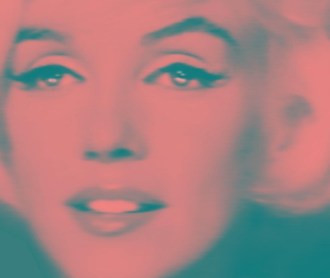 Marilyn Monroe Rosa Teal Nr.5 Oversize Pop Art Pop Art – Print von BATIK