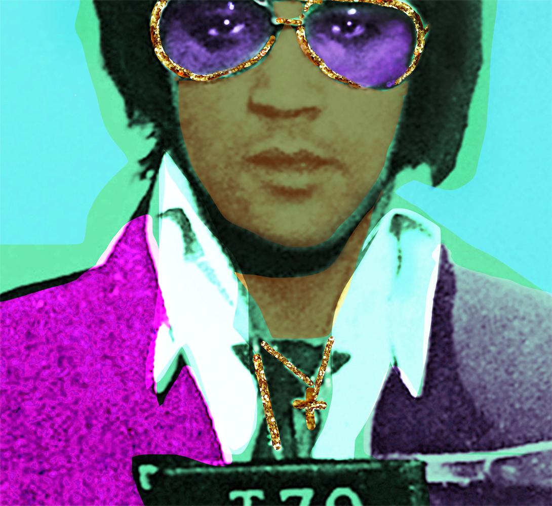 Only Elvis Gold signed limited edition print - Print by BATIK